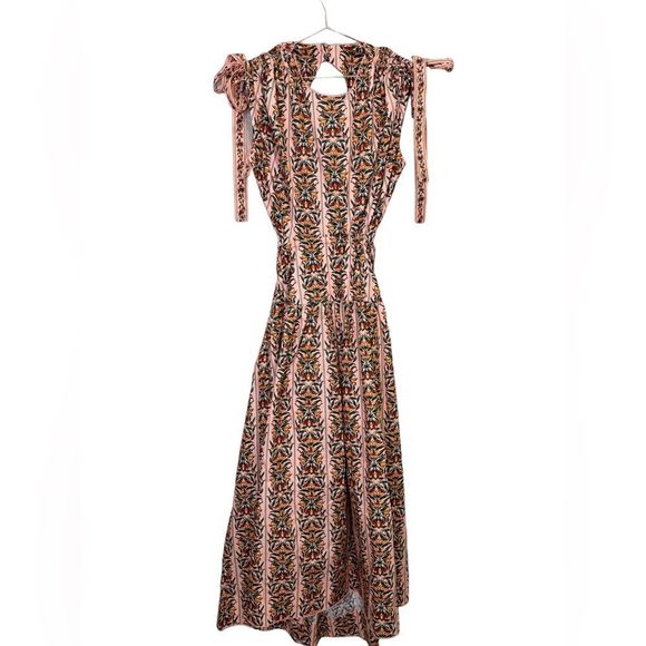 NEW Agua by Agua Bendita Guaguanco Monarca Rosa Cotton Midi Dress Large - Picture 6 of 16